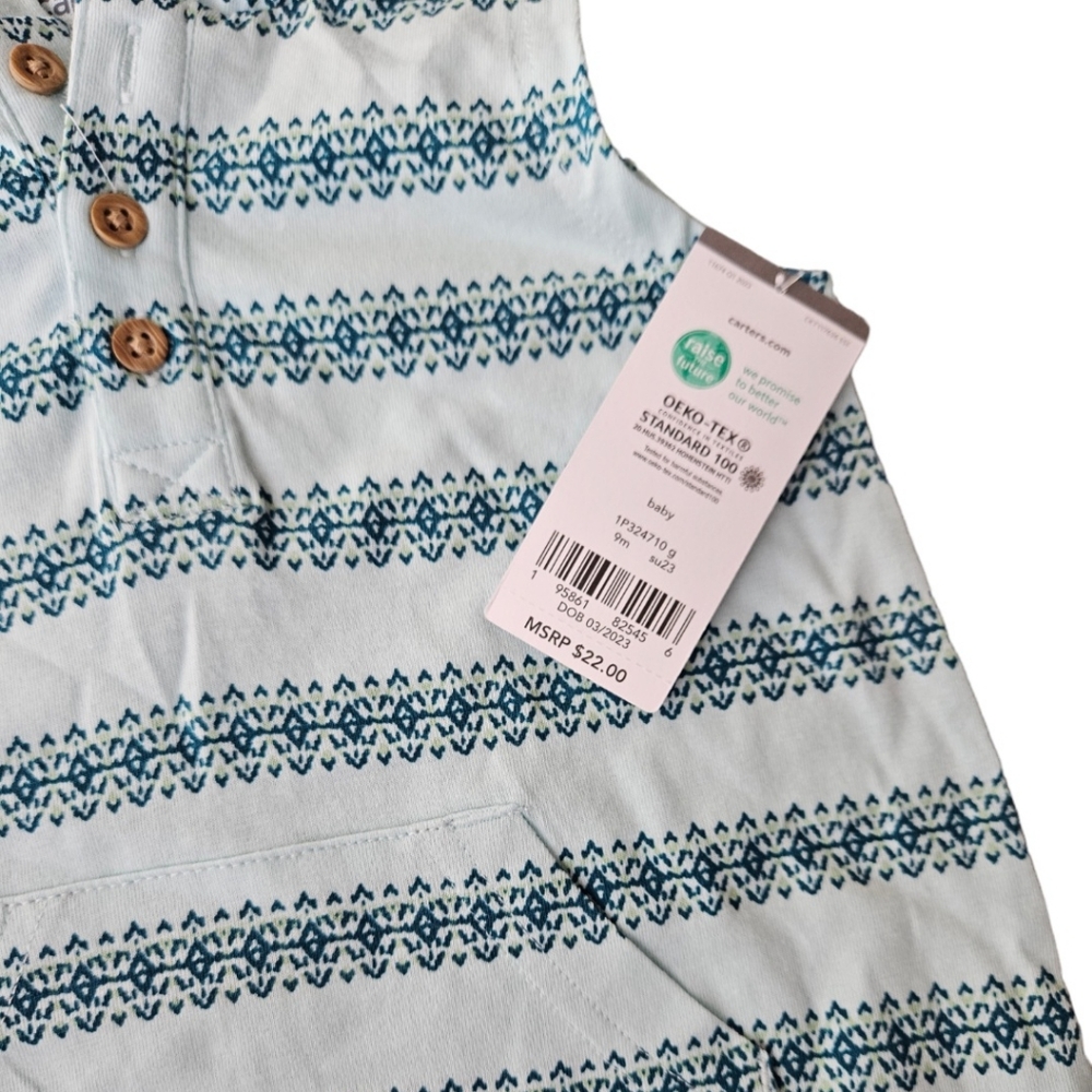 Carters Hooded Romper 9 Months - Picture 4 of 6